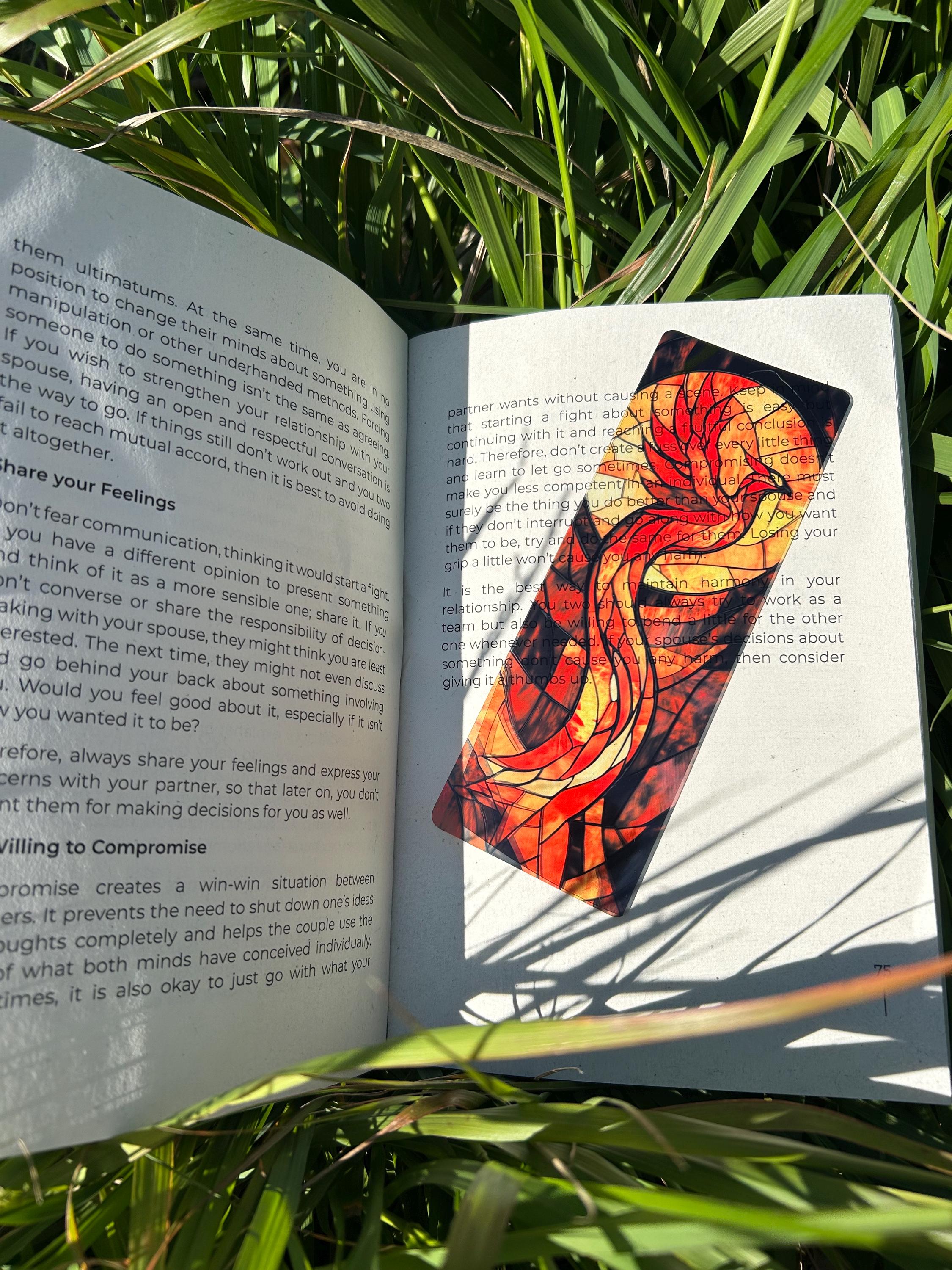 Rising Phoenix Bookmark – Handmade Mythical Creature Bookmark, Firebird Page Marker, Inspirational Gift, Fantasy Lover Bookmark