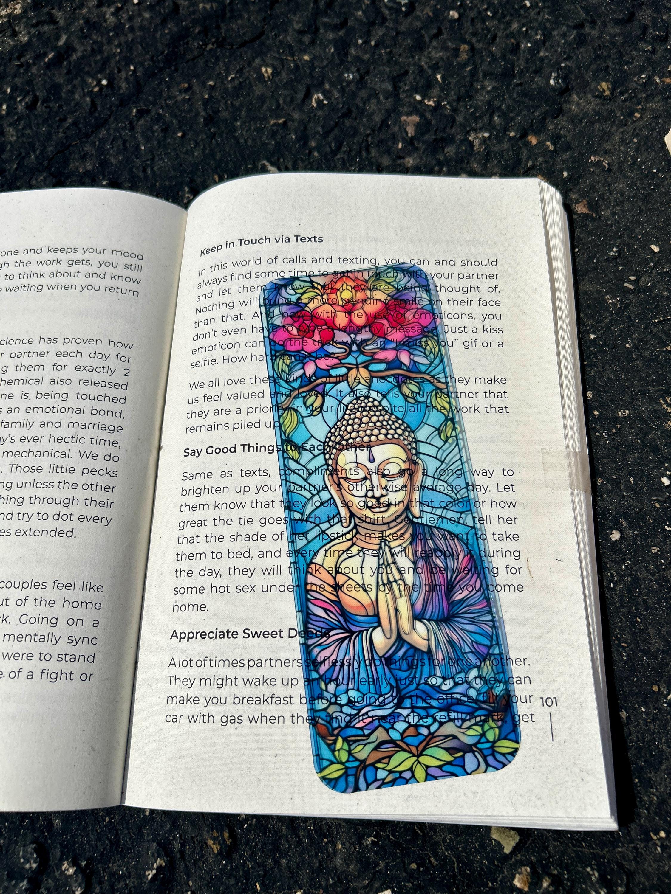 Stained Glass Buddha Meditation Bookmark – Tranquil Buddha Design, Spiritual Peace Bookmark for Mindfulness & Meditation Lovers