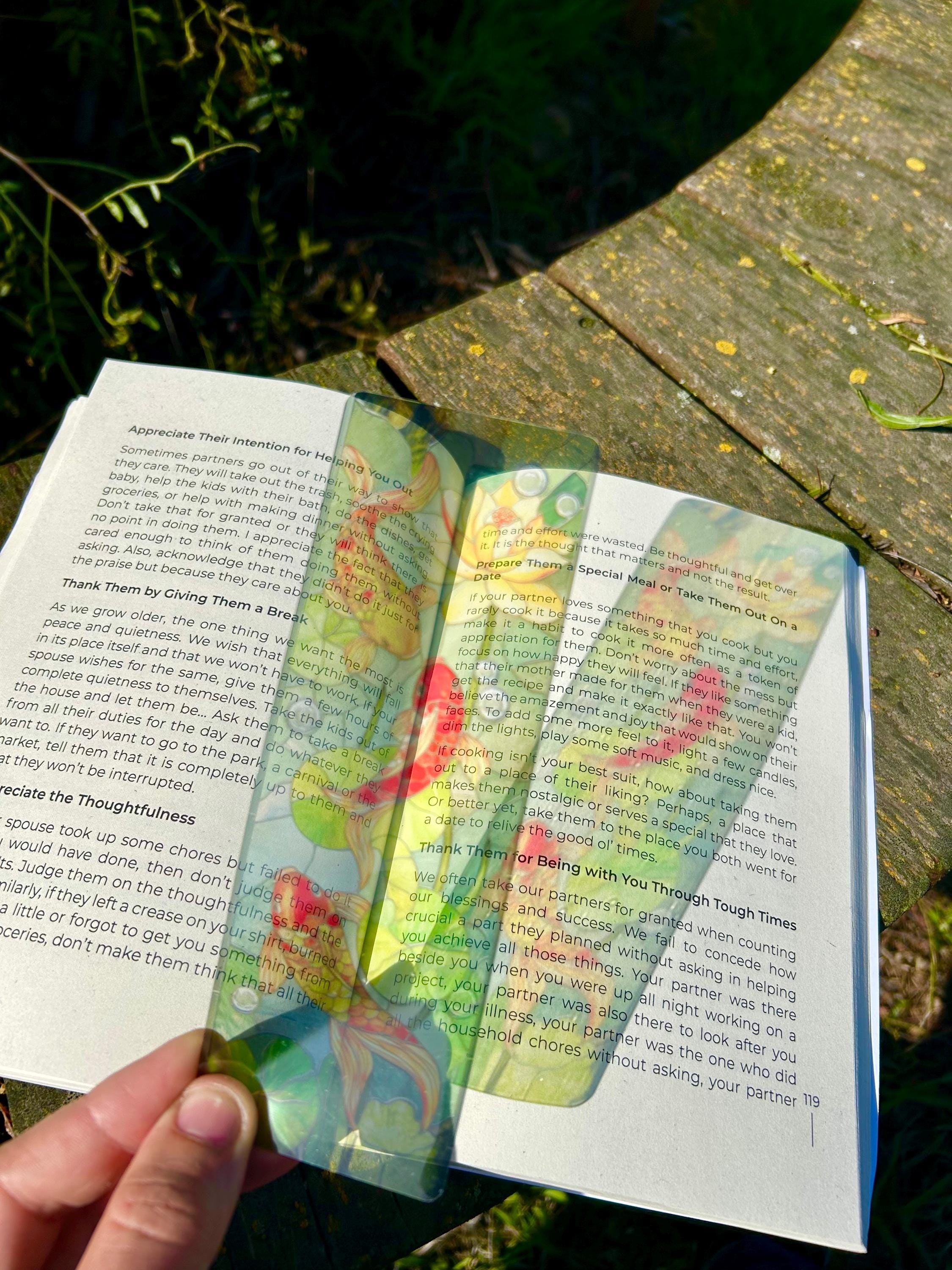 Koi Fish Pond Bookmark – Tranquil Water Garden, Zen Aesthetic, Japanese Art, Book Lover Gift, Nature-Inspired, Unique Reading Accessory