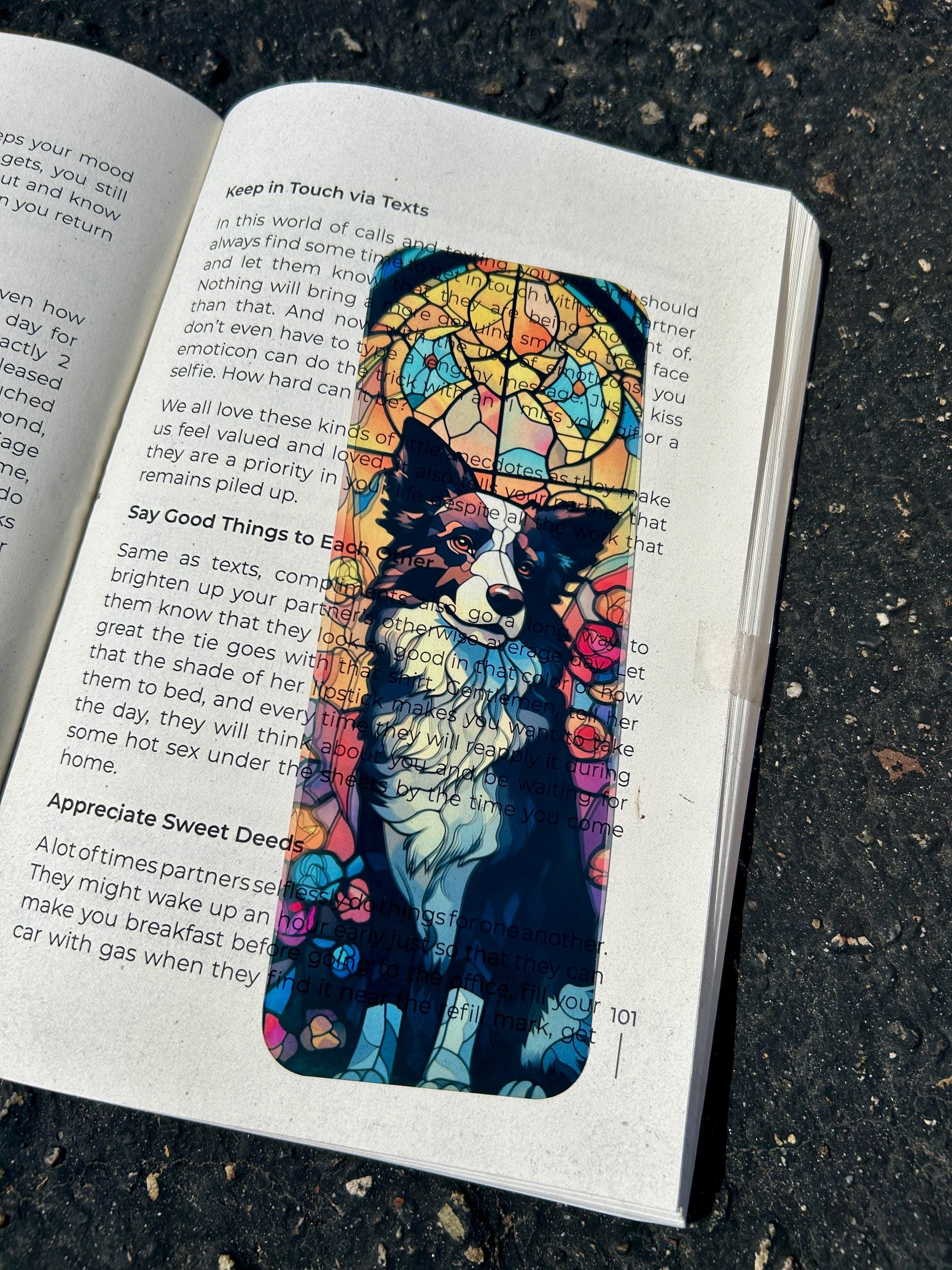 Stained Glass Border Collie Bookmark – Unique Gift for Dog Lovers, Handcrafted Border Collie Gift