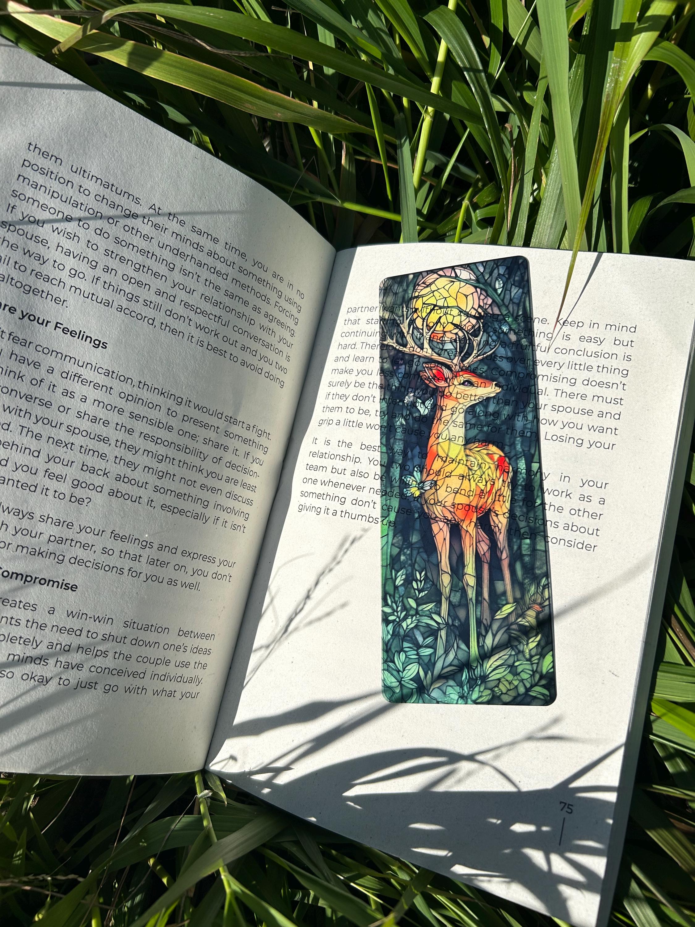 Magical Deer Bookmark – Handmade Fantasy Bookmark, Enchanted Forest Page Marker, Mystical Deer Gift, Unique Book Lover Accessory