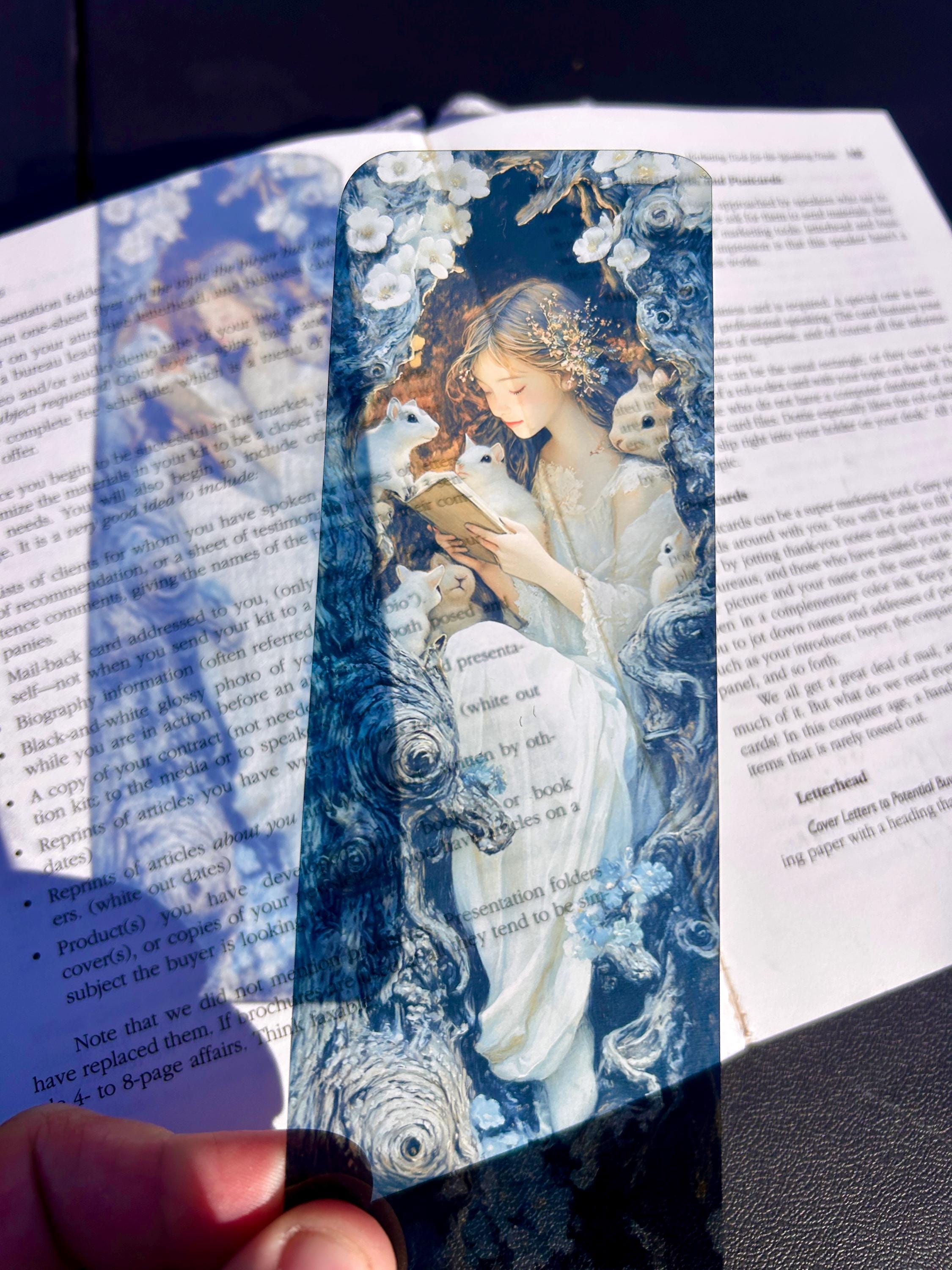 Woodland Storytime Bookmark | Snow White Reading to Forest Creatures | Whimsical Fairy Tale Art | Nature Lover Gift | Enchanted Forest