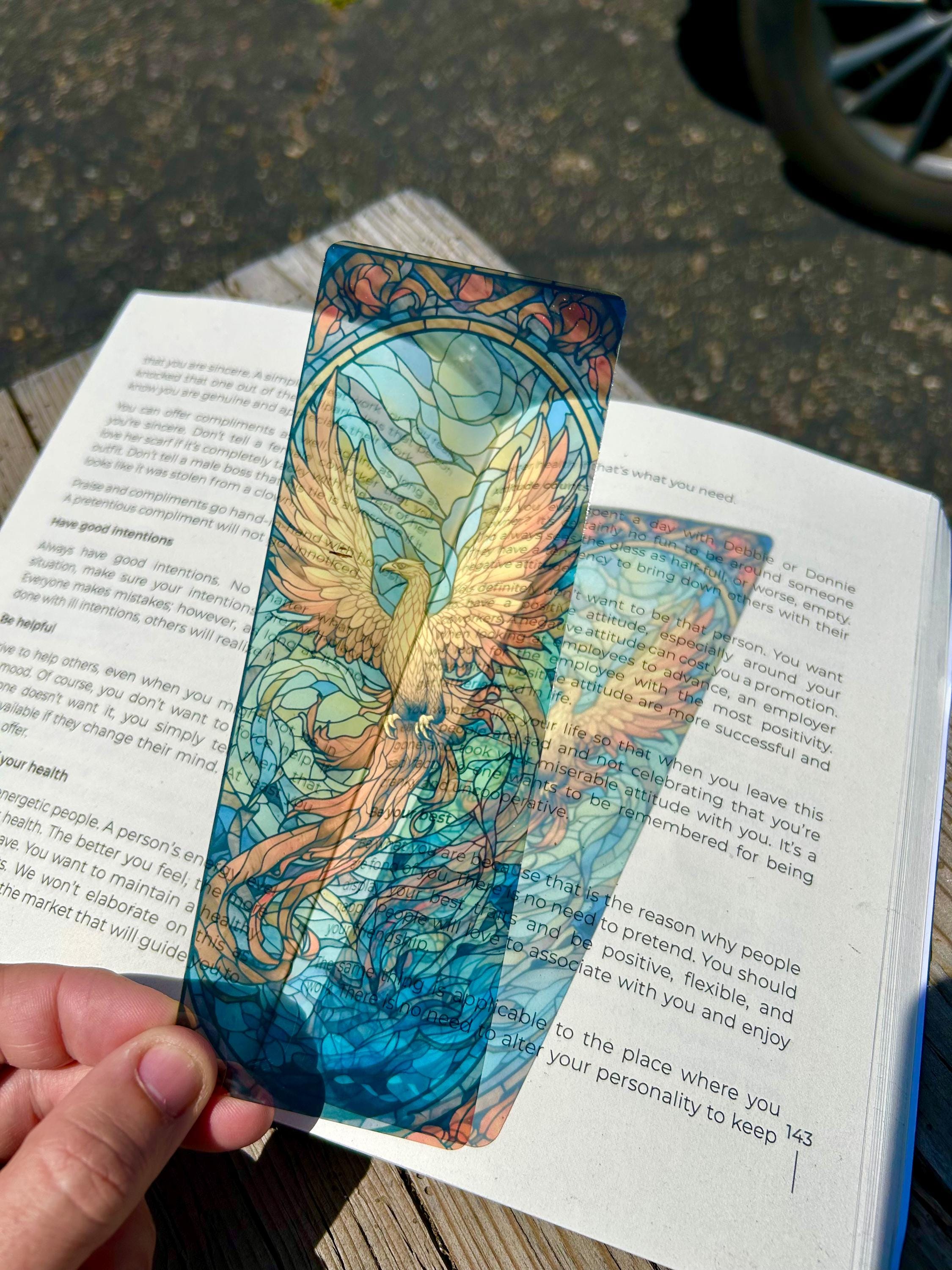 Rise from Ashes Phoenix Bookmark – Majestic Rebirth Design, Fiery Phoenix Rising
