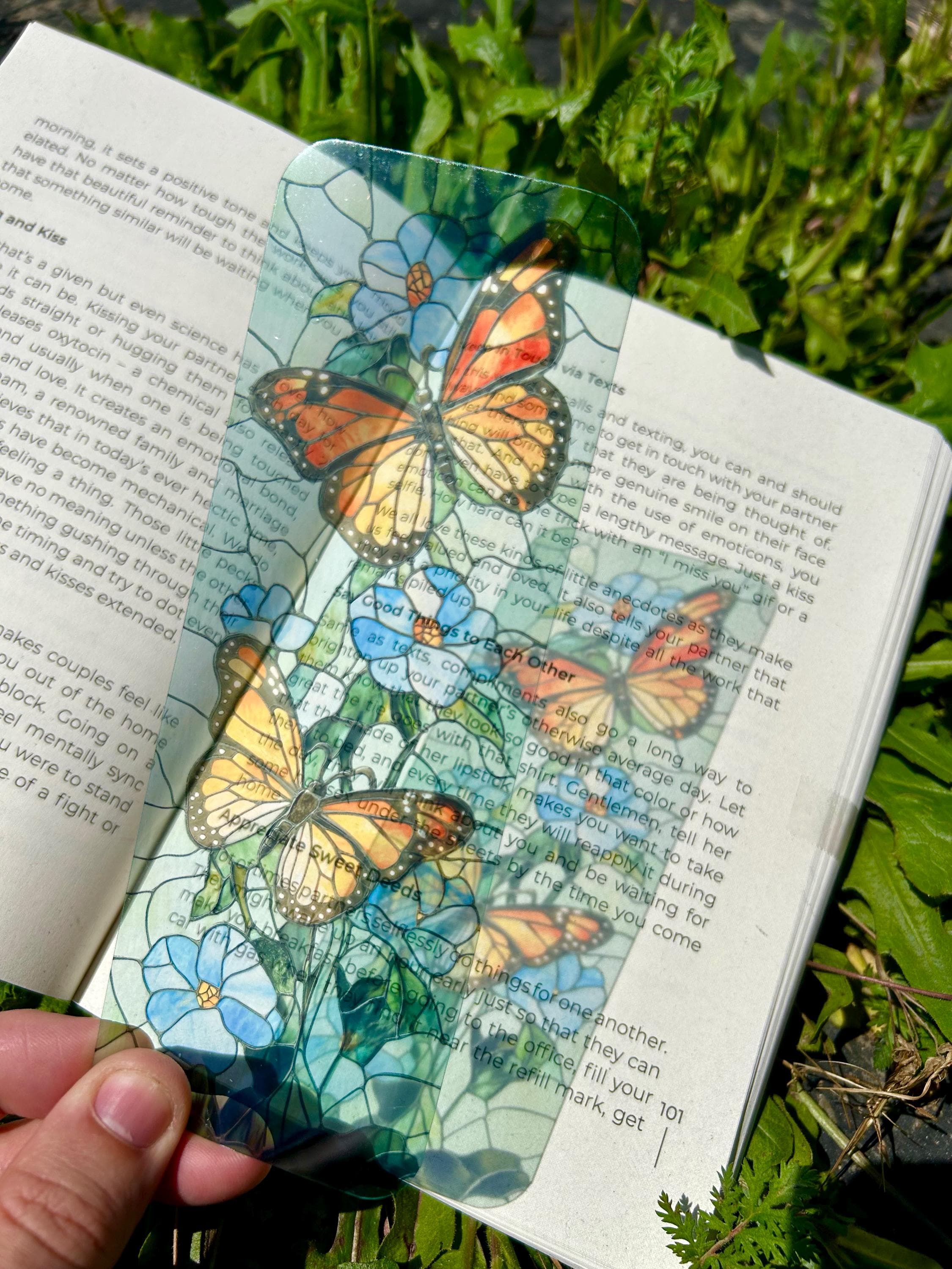 Stained Glass Monarch Butterfly Bookmark - Handmade Stained Glass Art, Unique Gift for Stained Glass Lovers