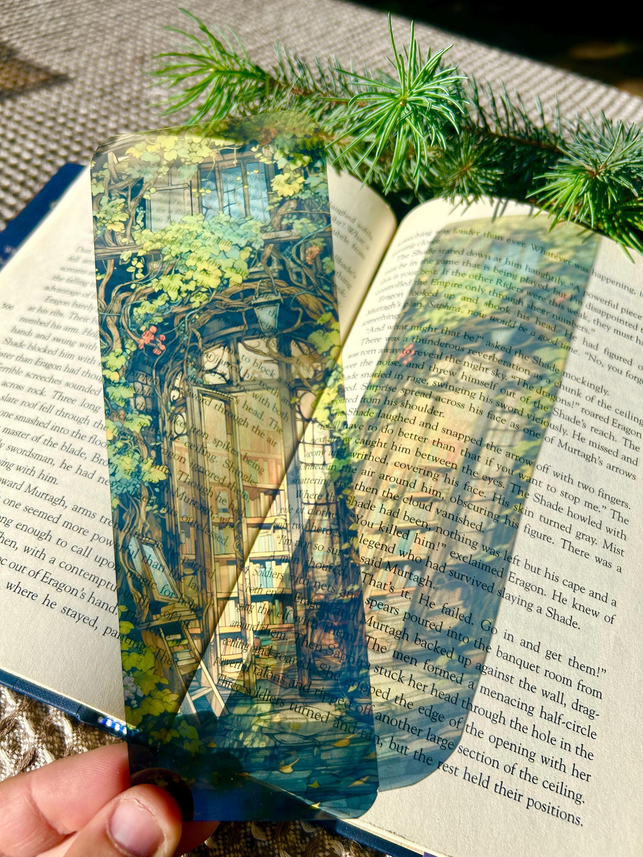 Fantasy Secret Library Bookmark for Book Lovers | Handmade Magical Bookshelf Bookmark | Gift for Readers, Enchanted Garden Book Mark
