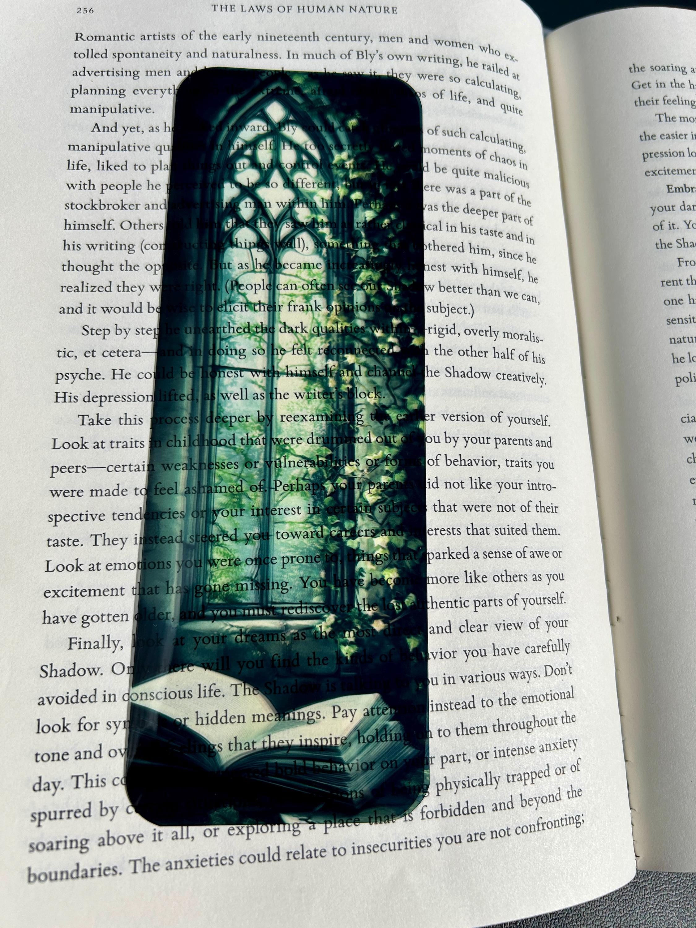 Gothic Window Bookmark | Ivy Castle | Fantasy Book Art | Stained Glass Bookmark