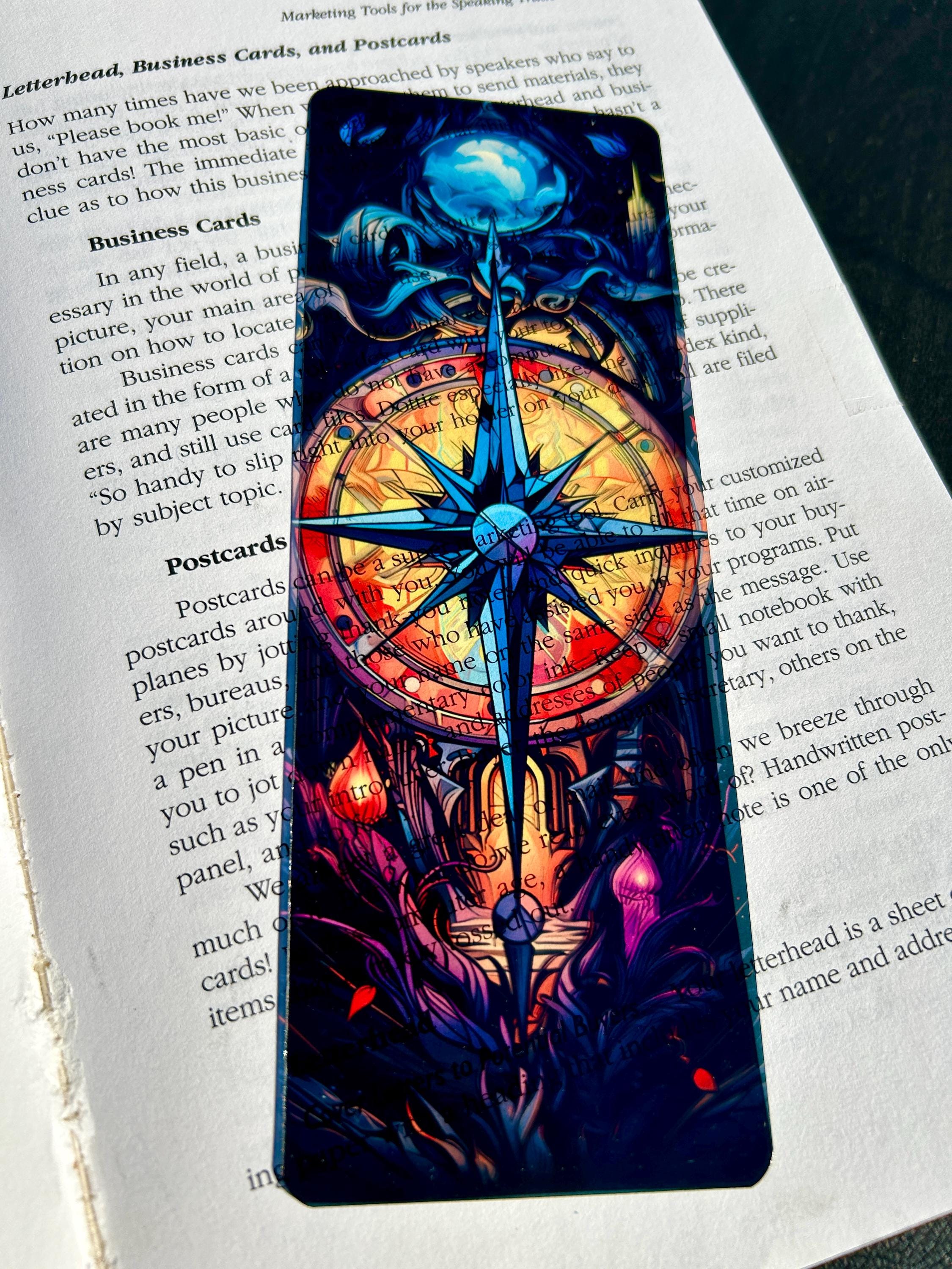 Compass Bookmark – Magical Compass | Stained Glass Compass Bookmark