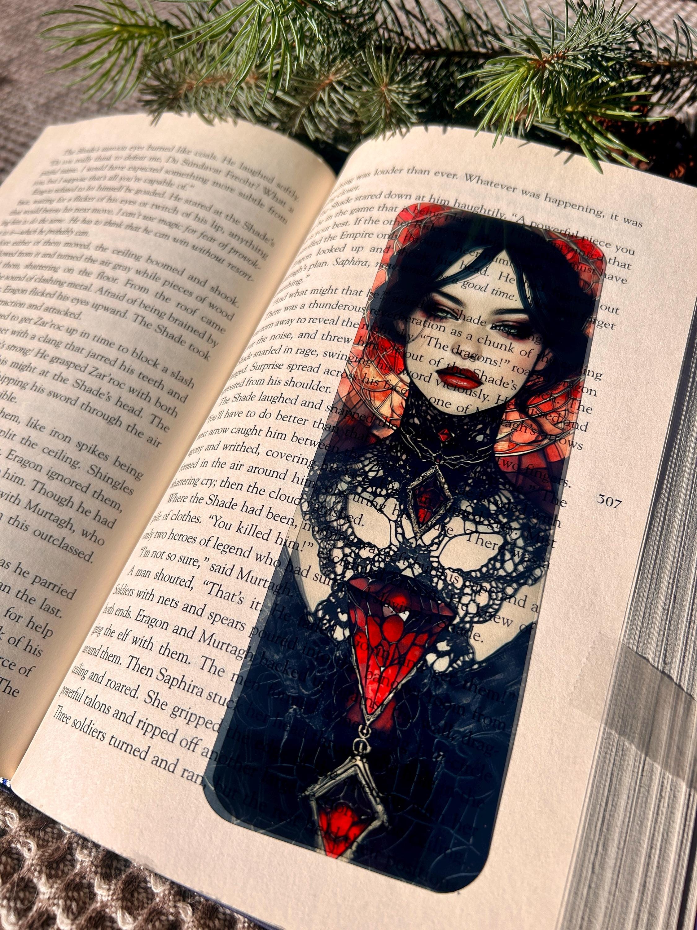 Gothic Lady Bookmark – Dark Victorian Vampire Bookmark for Book Lovers, Gothic Fantasy Gift, Mysterious Page Marker, Elegant Horror Art