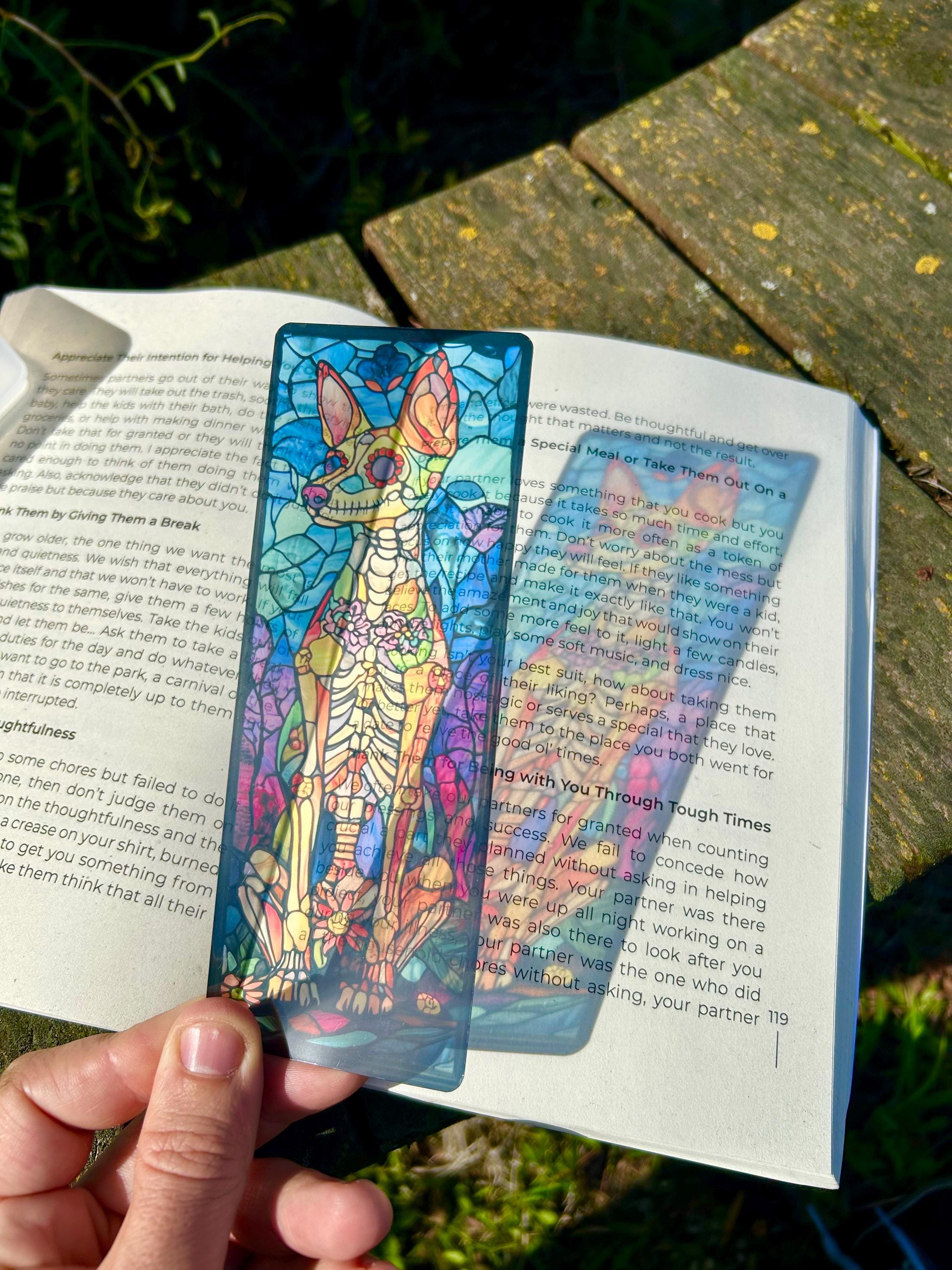 Day of the Dead Dog Bookmark - Colorful Sugar Skull Dog, Perfect for Dog Lovers and Book Lovers, Unique Gift