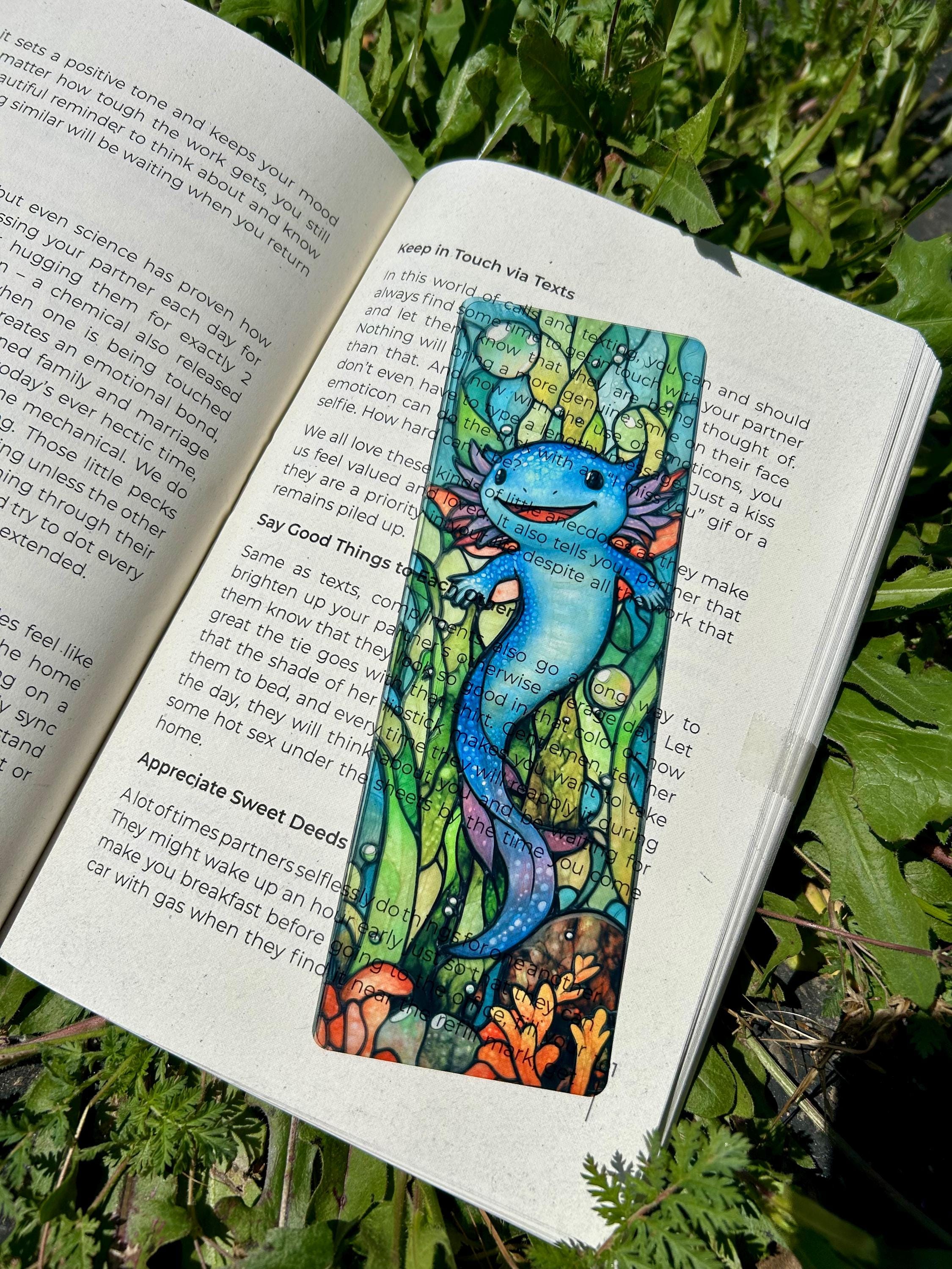 Blue Axolotl Bookmark - Handmade Cute Axolotl, Unique Gift for Book Lovers, Axolotl Lover