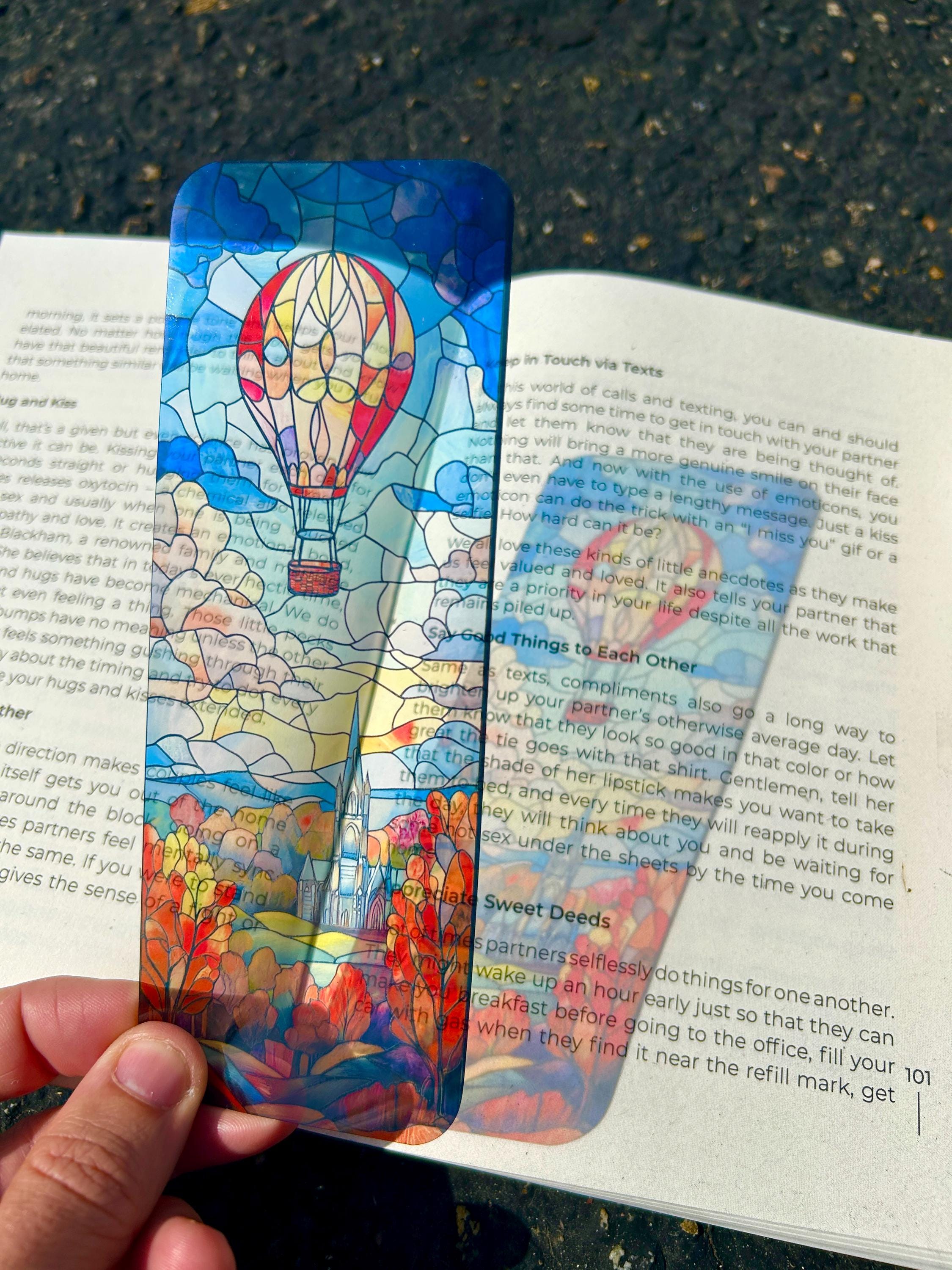 Magical Hot Air Balloon Bookmark – Whimsical Adventure, Dreamy Sky Journey, Unique Gift for Book Lovers & Explorers