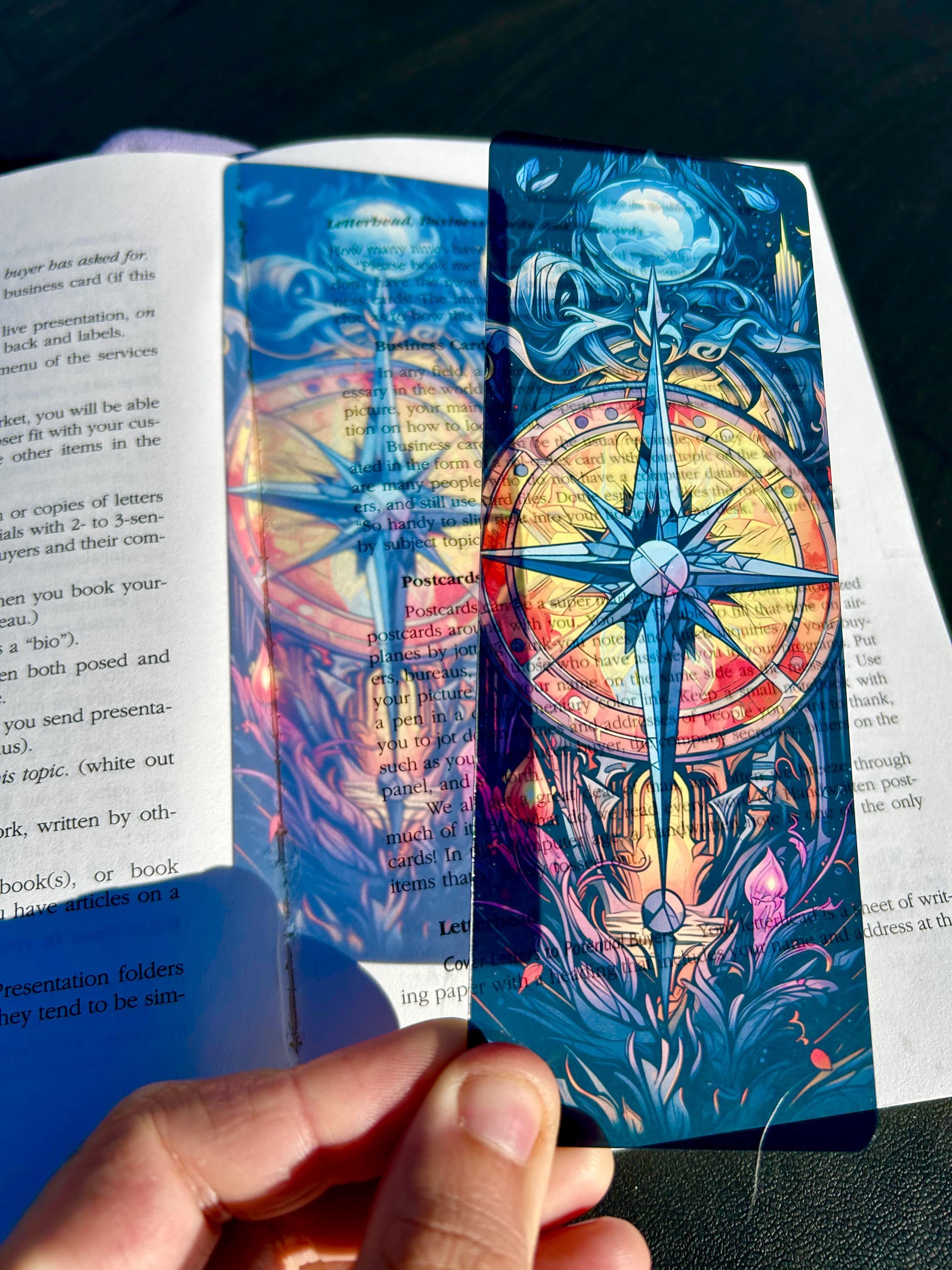 Compass Bookmark – Magical Compass | Stained Glass Compass Bookmark