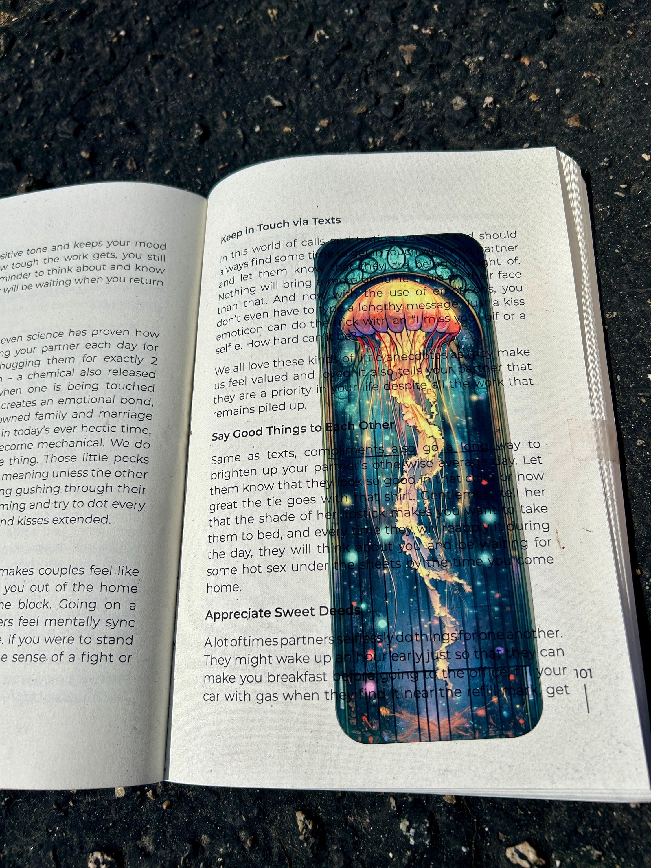 Gorgeous Jellyfish Bookmark – Cosmic Ocean Art, Mystical Sea Creature, Unique Gift for Ocean Lovers