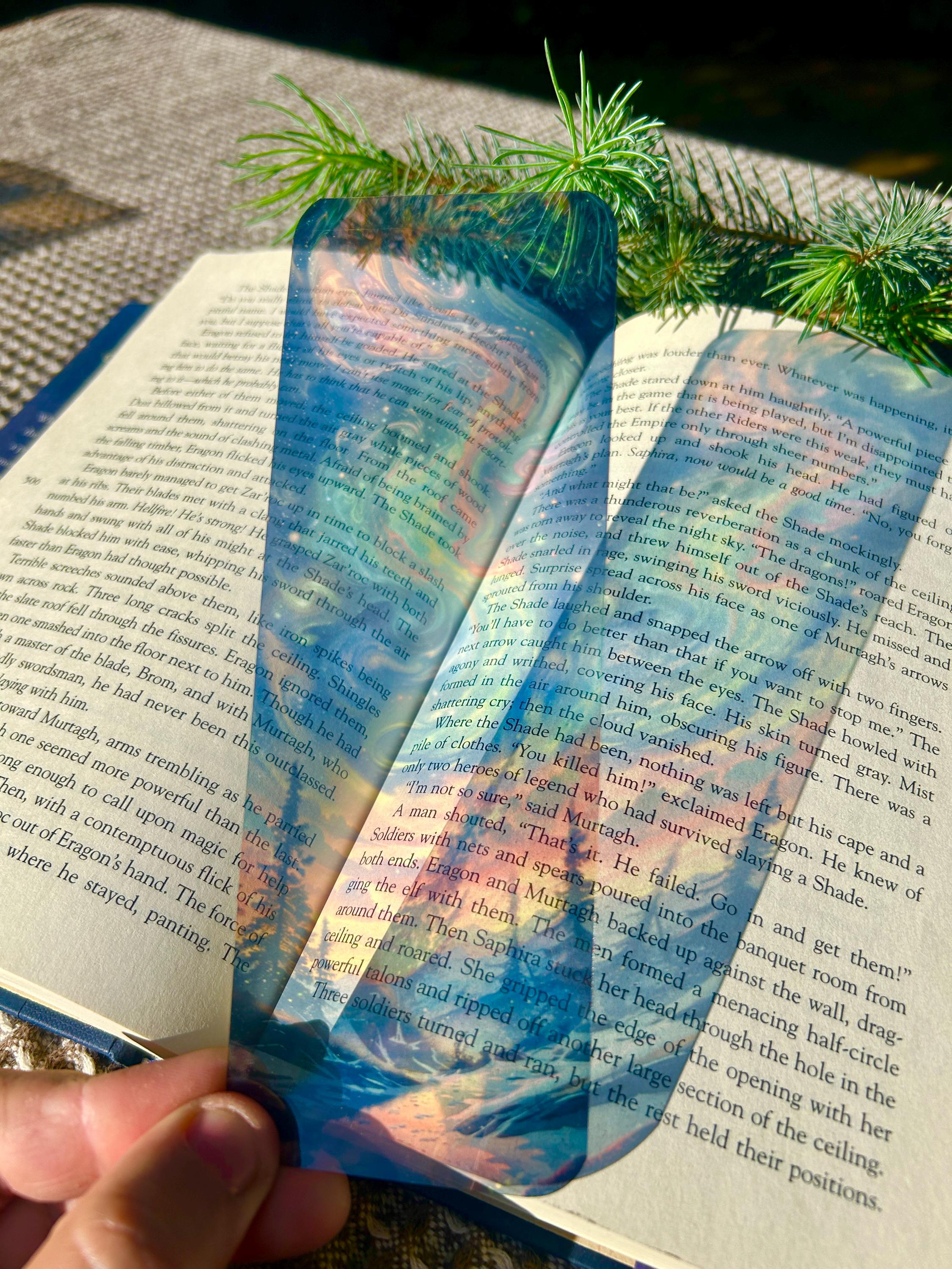 Northern Lights Forest Bookmark for Book Lovers | Handmade Aurora Borealis Bookmark | Gift for Nature Lovers | Book Lover Gift