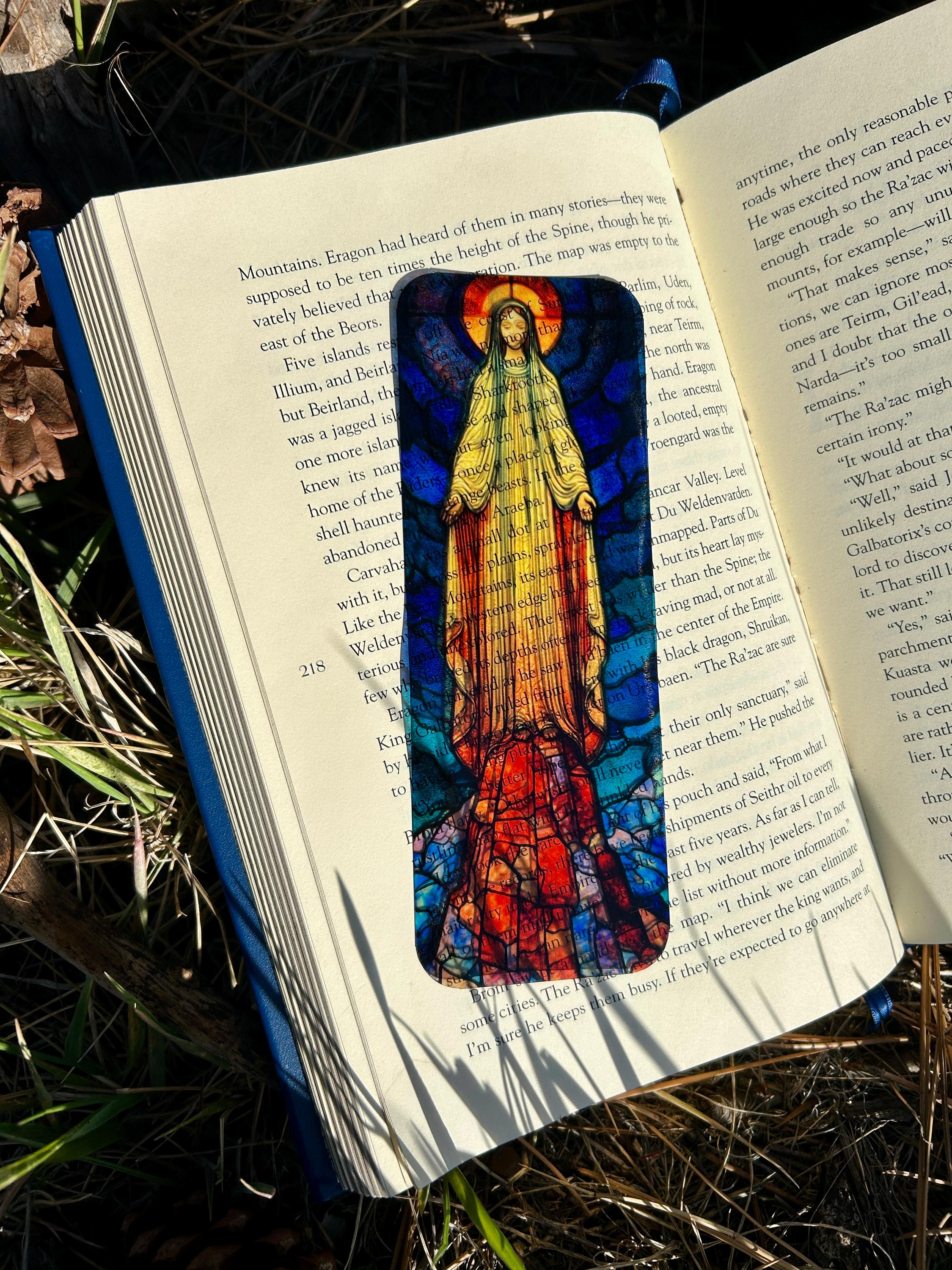 Virgin Mary Stained Glass Queen of Heaven Bookmark