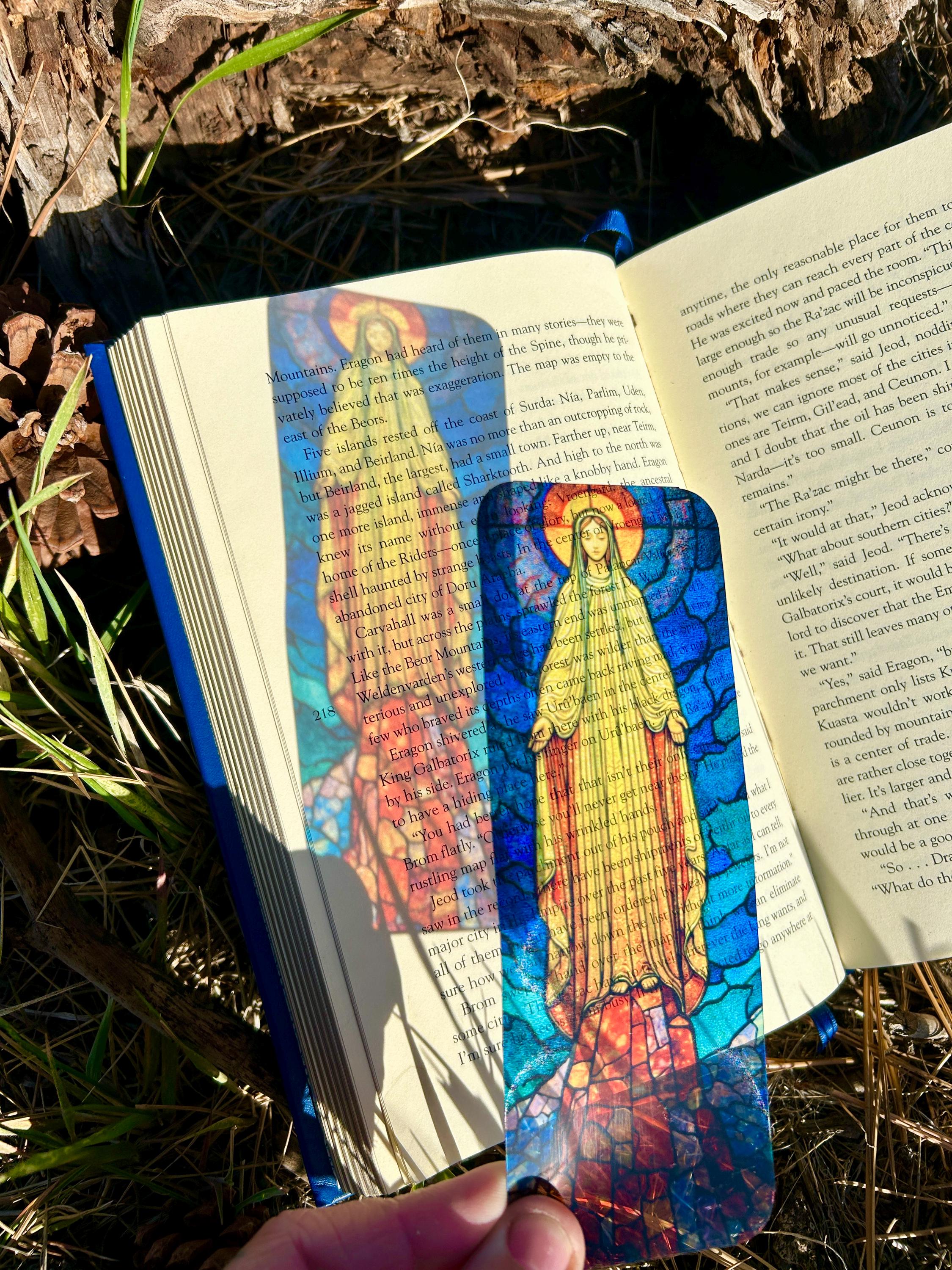 Virgin Mary Stained Glass Queen of Heaven Bookmark