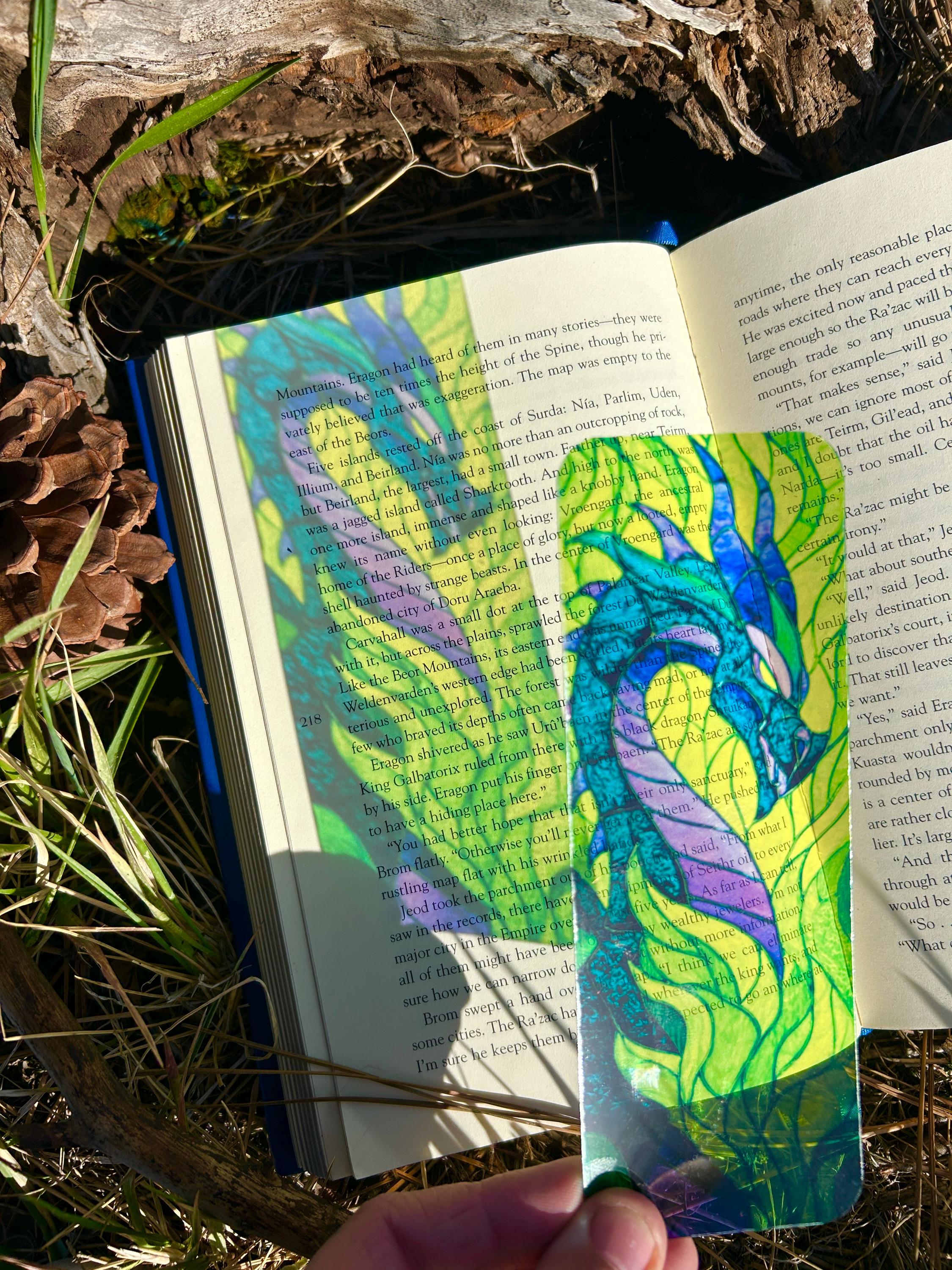 Villain Dragon Suncatcher Bookmark, Sleeping Gothic Beauty Fantasy Dragon, Enchanted Villain Inspired Bookmark, Magical Creature Gift