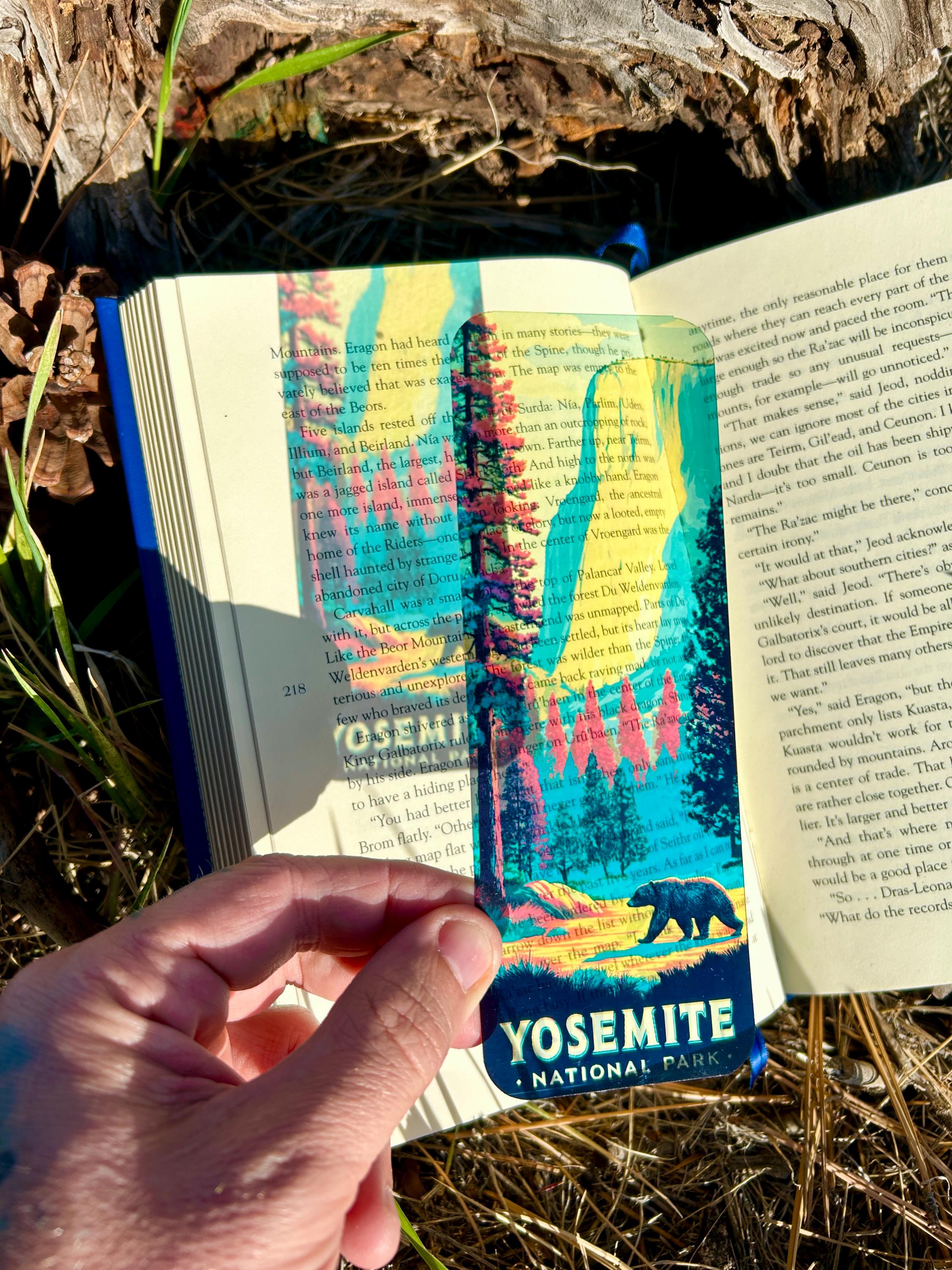 Yosemite National Park Suncatcher Bookmark, Scenic Mountain Landscape Bookmark, Nature Lover Gift, Adventure Travel Bookmark