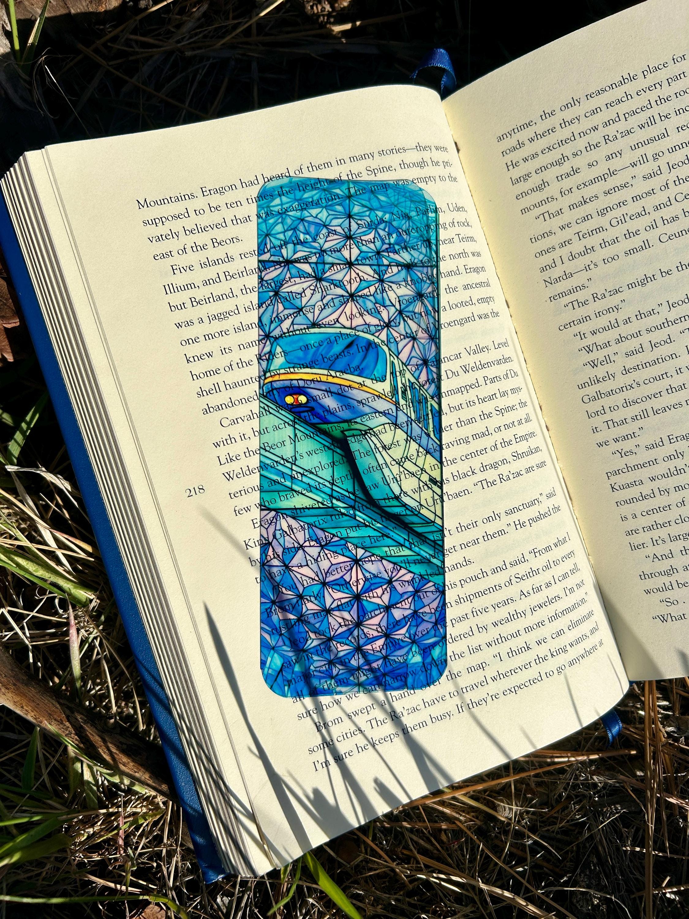 Adam The Woo Monorail Stained Glass Bookmark Theme Park Style