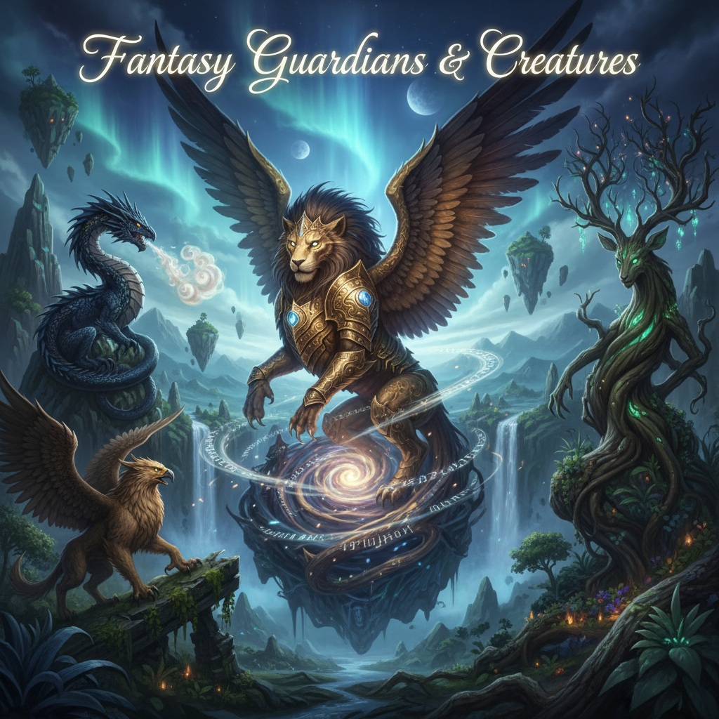 Fantasy Bookmarks Inspired by Legendary Guardians and Creatures