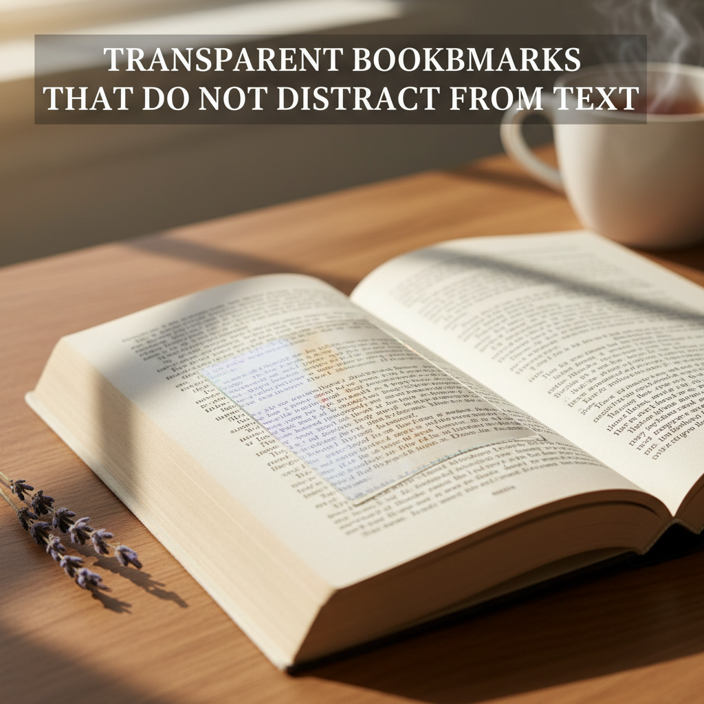 Transparent Bookmarks That Do Not Distract From Text
