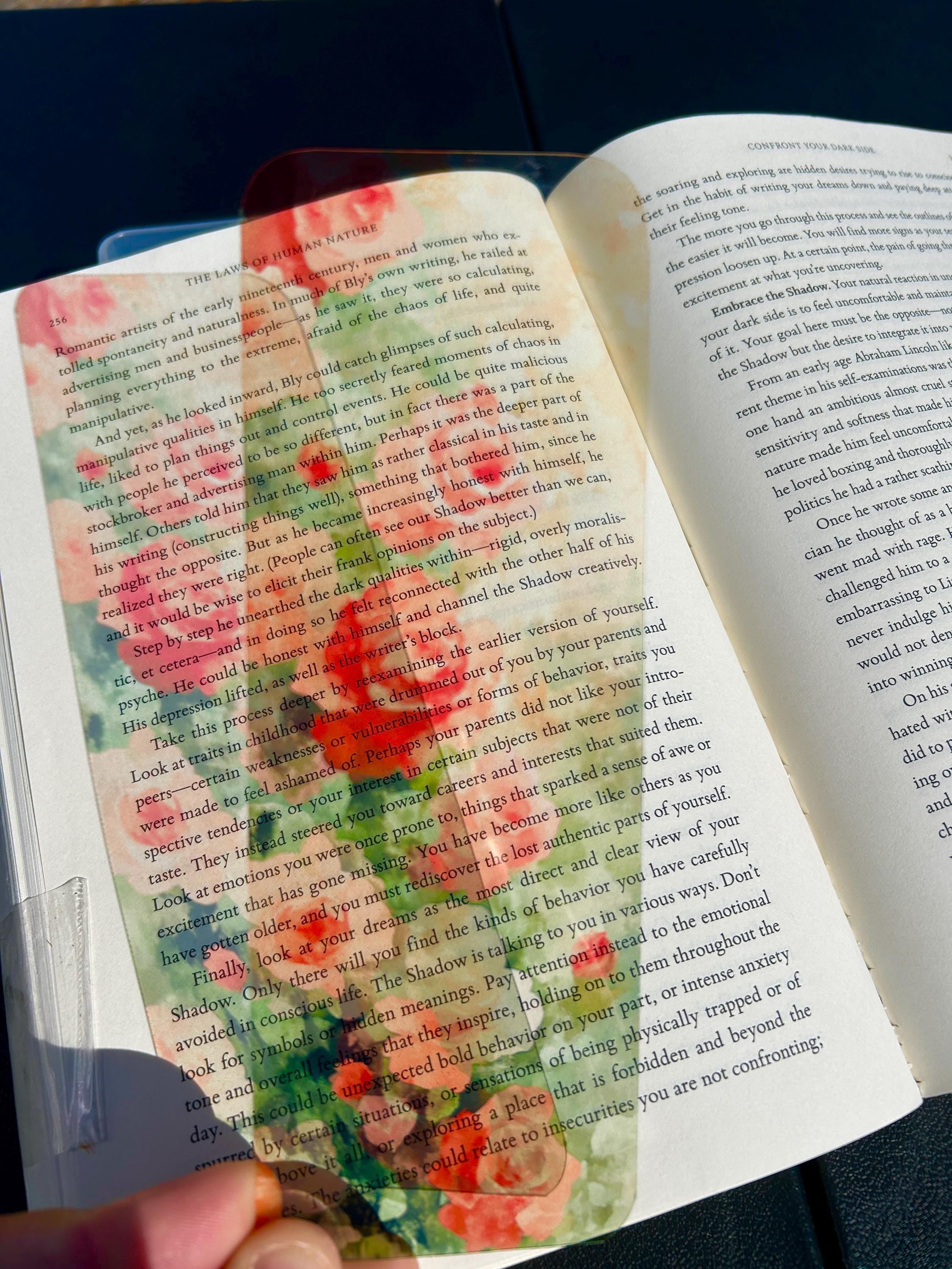 Rose Garden Bookmark, Soft Watercolor Red & Blush Roses, Dreamy Floral Gift for Romantic Readers