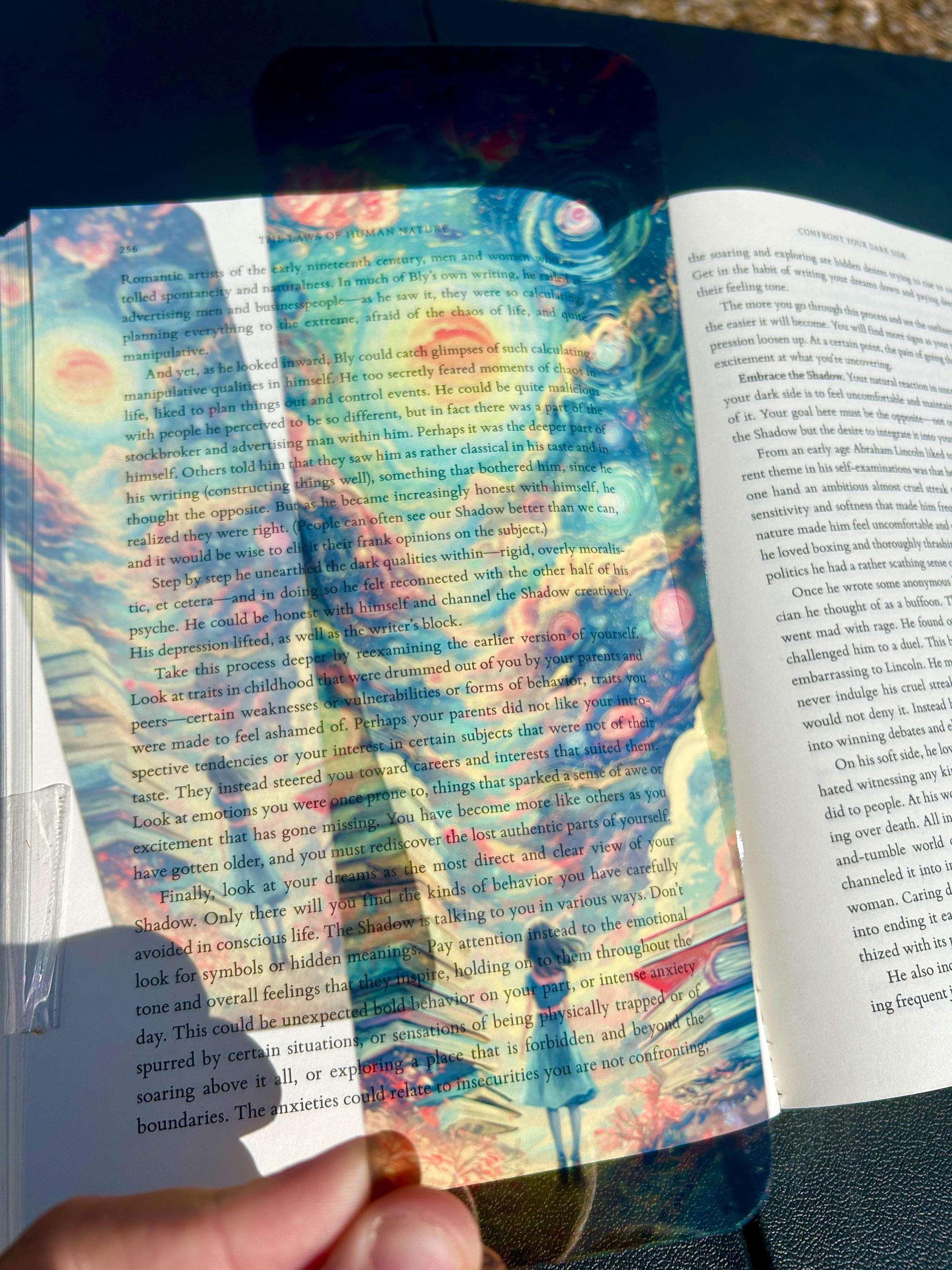 Lost in Books Bookmark | Whimsical Galaxy Art | Dreamy Reading Bookmark | Fantasy Cosmic Girl Illustration | Gift for Book Lovers