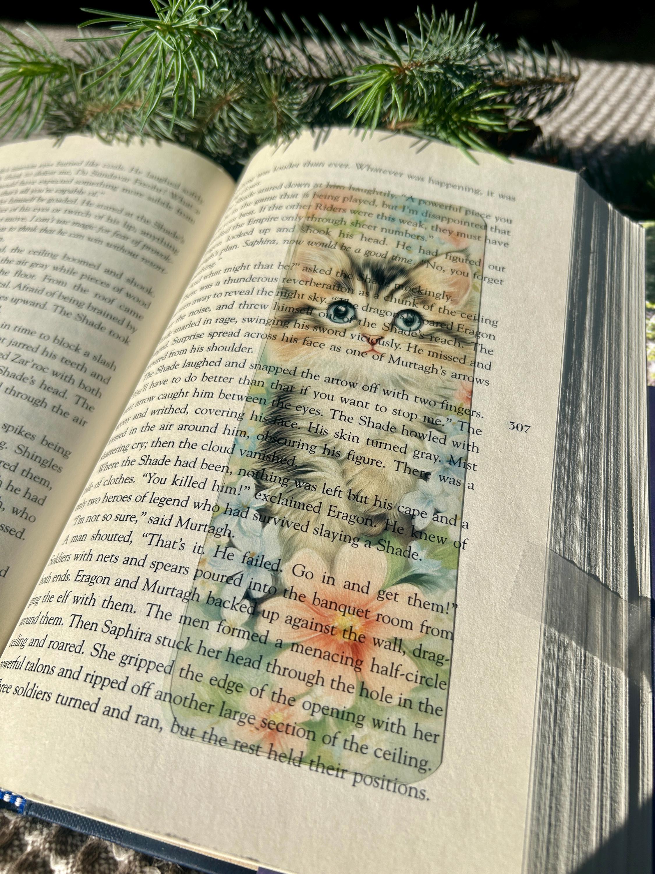 Adorable Kitten Bookmark for Book Lovers | Handmade Cat Lover Gift | Adorable Kitten Reading Bookmark | Unique Acrylic Book Mark
