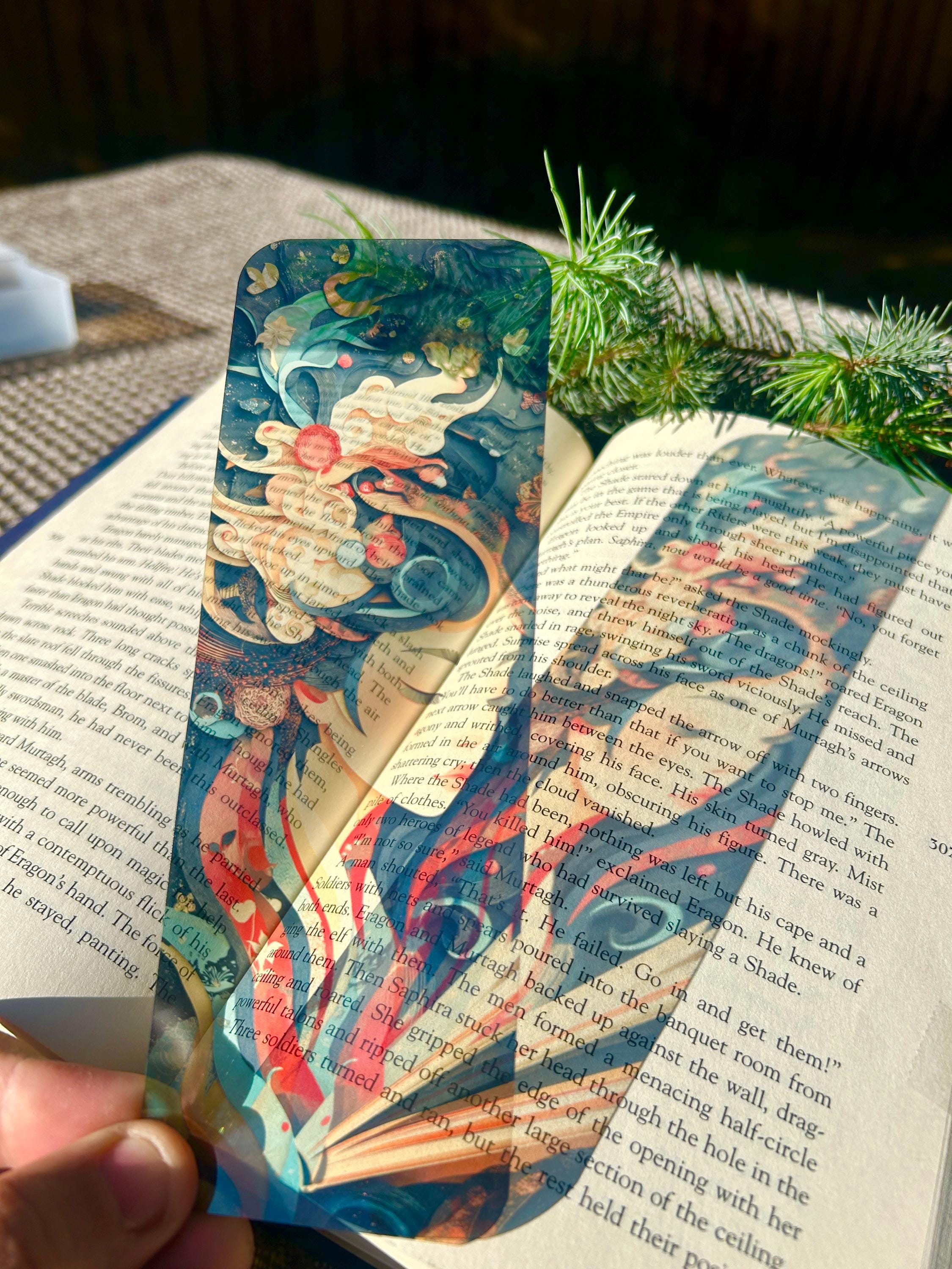 Geisha Fantasy Art Bookmark with Abstract Geisha Illustration – Glossy Laminated Magnetic Bookmark for Book Lovers, Readers