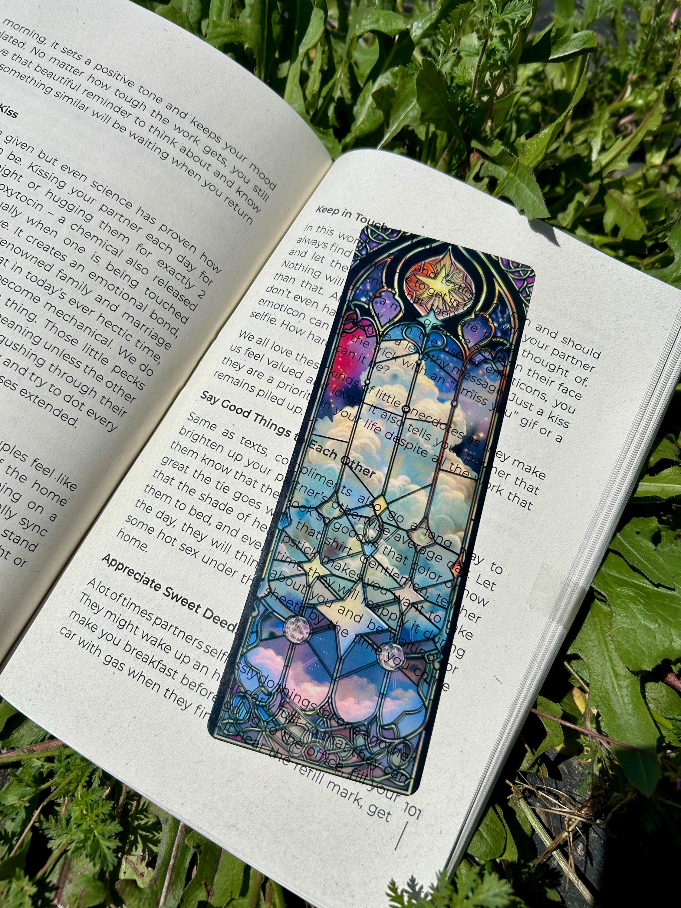 Stained Glass Soft Pastel Cloud Bookmark - Enchanted Sky Design, Dreamy Celestial Gift, Ethereal Aesthetic, Unique Book Lover Treasure