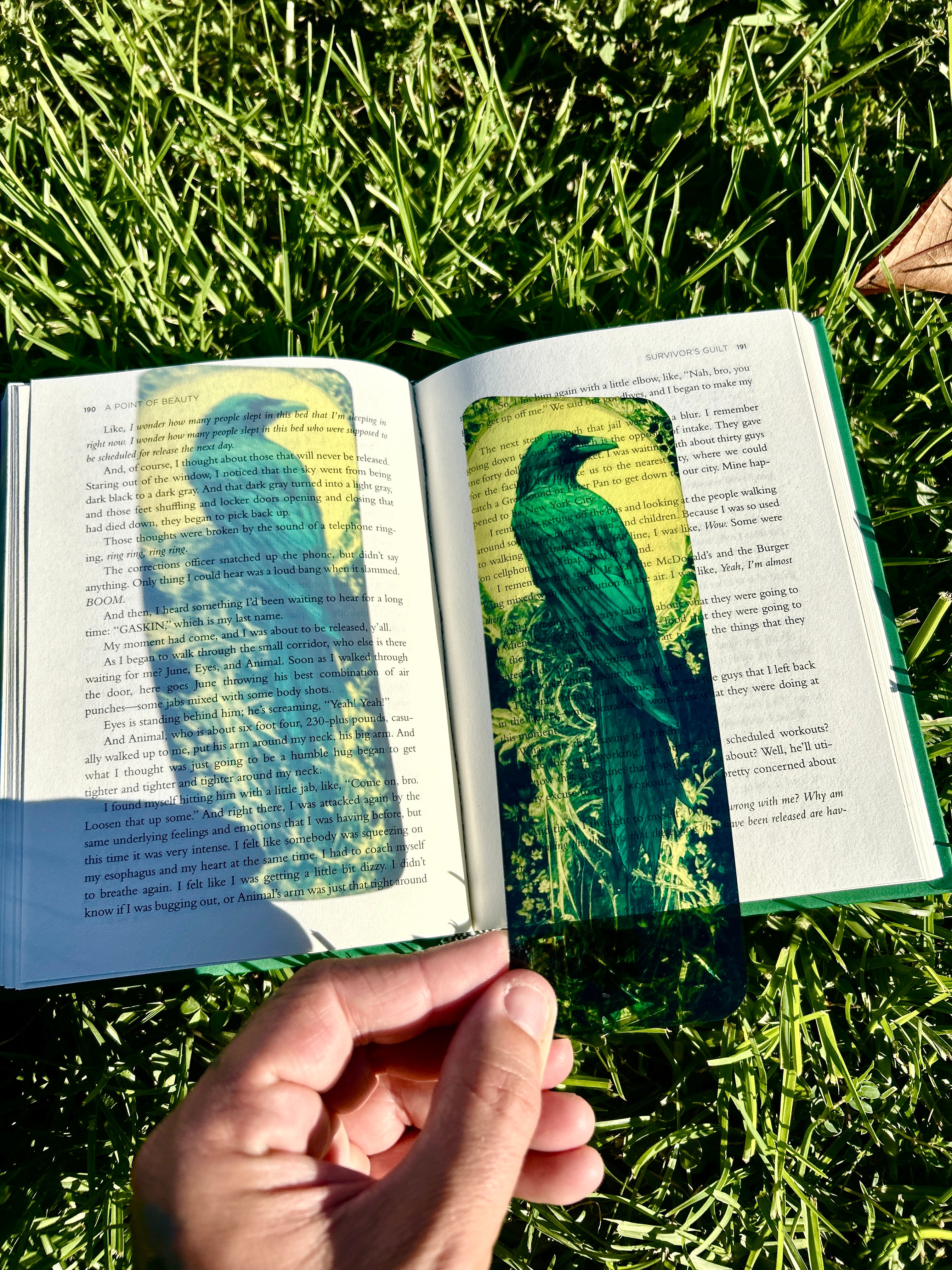 Stained Glass Dark Raven Gothic Suncatcher Black Bird Mystical Nature Inspired Reading Accessory, Dark Aesthetic Gift for Book Lovers