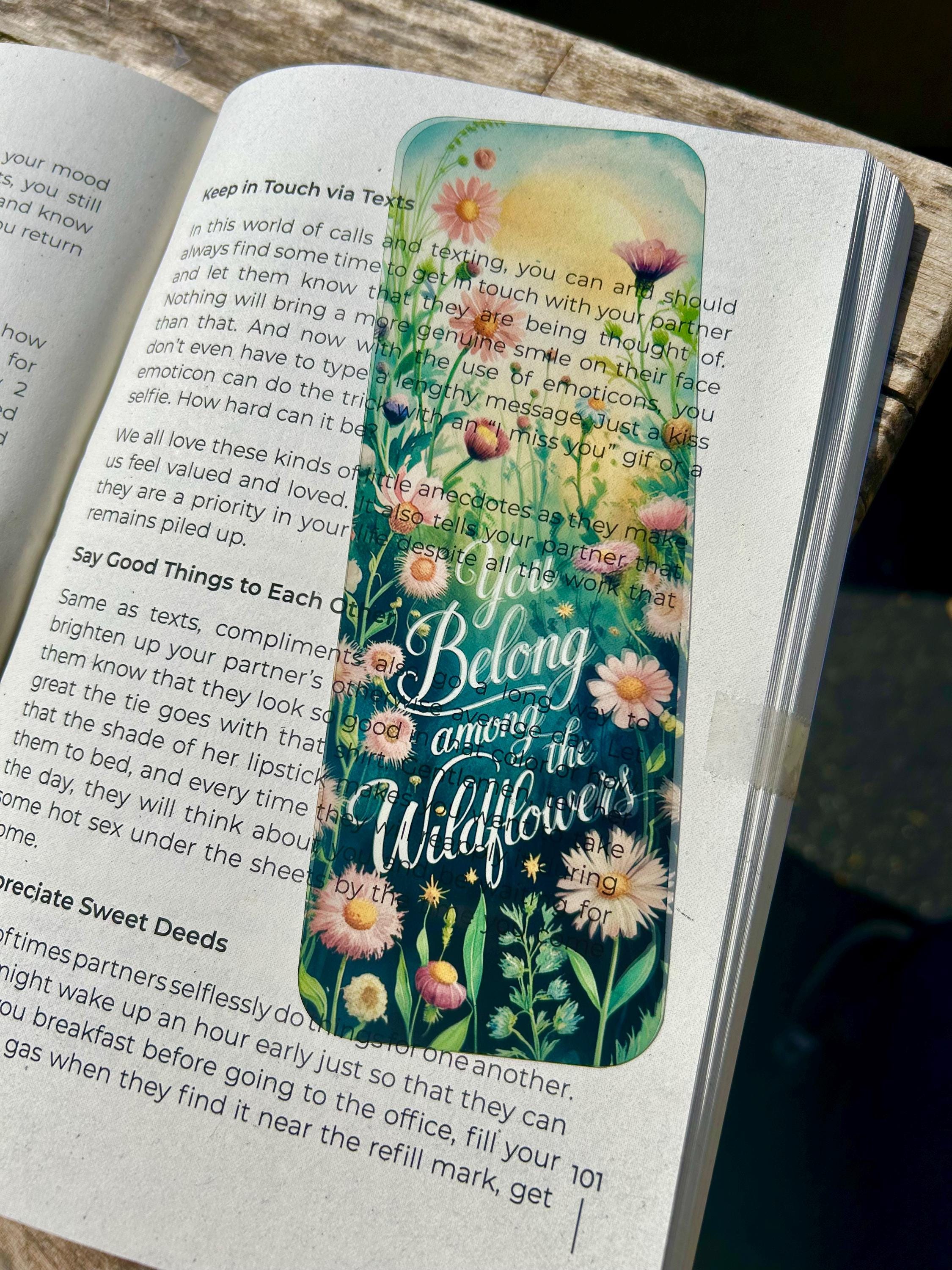 You Belong Among the Wildflowers Bookmark – Nature-Inspired Floral Gift, Boho Aesthetic, Inspirational Book Lover Accessory