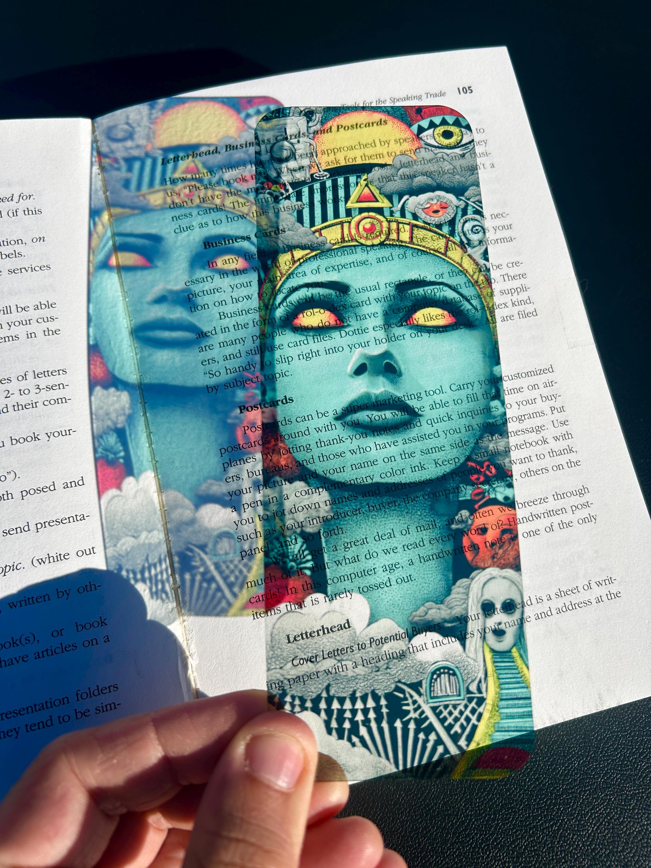 Egyptian Queen Bookmark under Celestial Sky – Mystical Fantasy Art for Myth Readers, Spiritual Seekers, and Book Lovers