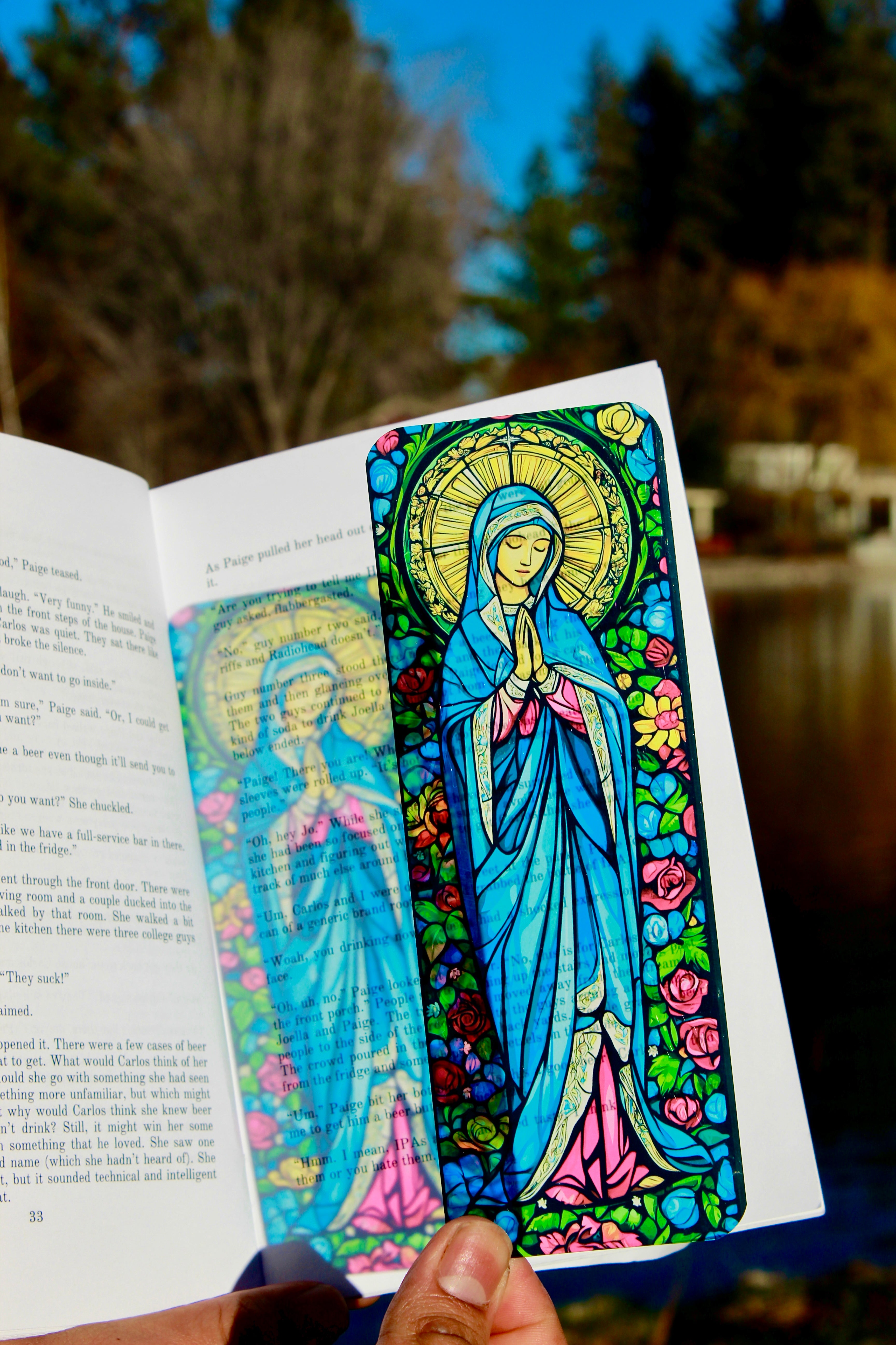 Virgin Mary Bookmark – Religious Catholic Gift, Christian Prayer Bookmark, Blessed Mother, Marian Devotional, Bible Accessories