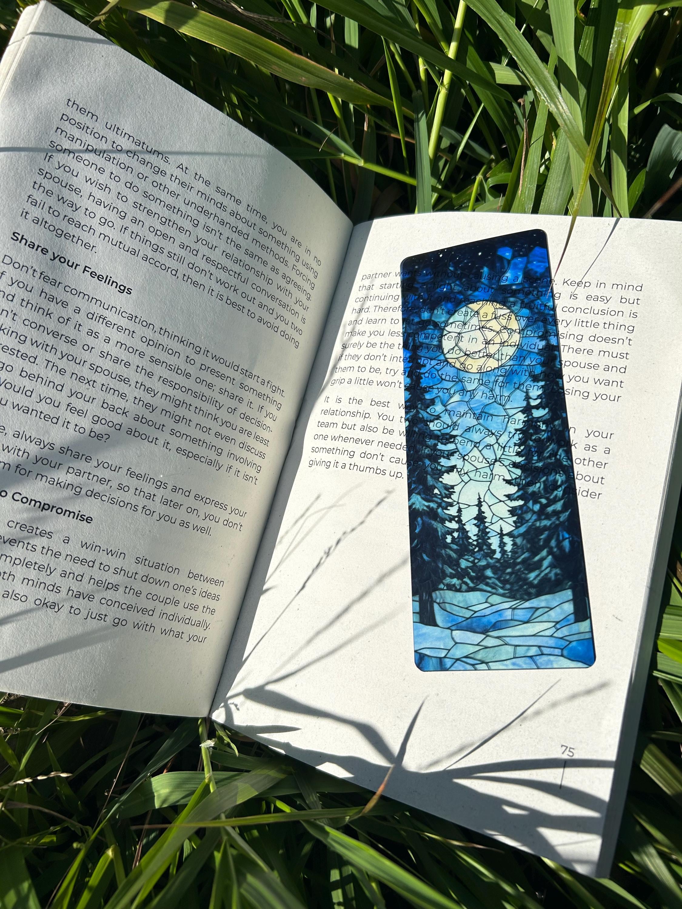 Night Forest Bookmark – Enchanted Woodland Bookmark, Mystical Moonlit Forest Page Marker, Nature Lover Gift, Fantasy Book Accessory